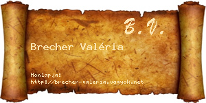Brecher Valéria névjegykártya